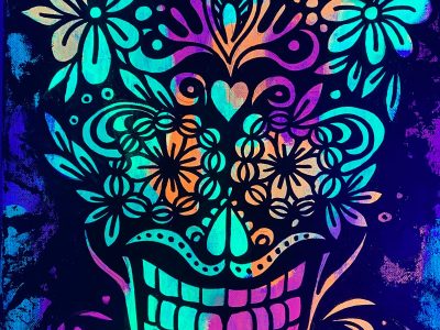 acryl-workshop-gluecksburg-flensburg-atelier-kreativecke-motiv-schwarzlichtmelen-totenkopf